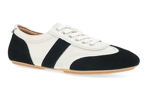 Dansko Milana: Black/Vanilla Suede Flat