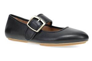Dansko Matilda: Black Leather Flat