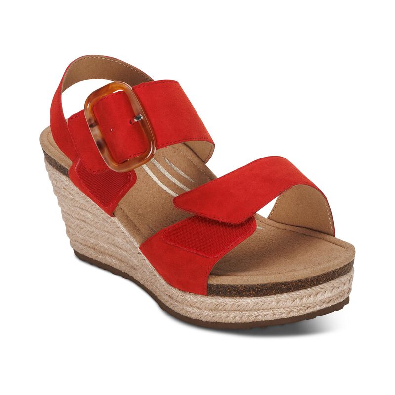 Aetrex Ashley Arch Support Wedge: Poppy Red