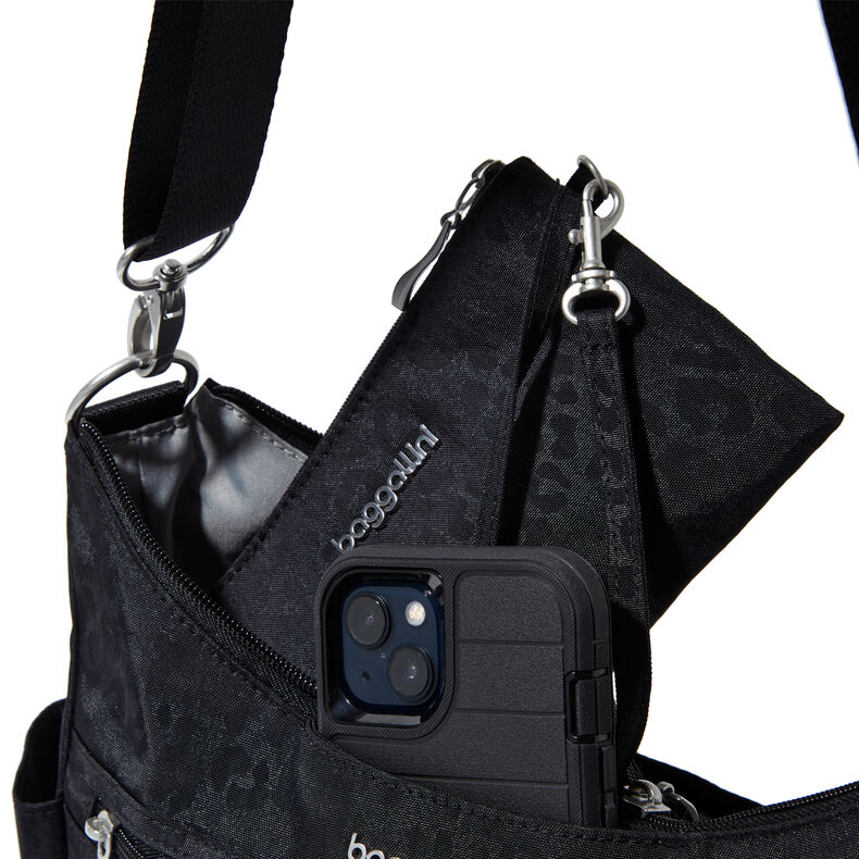 Baggallini Modern Everywhere Bag - Black Cheetah Emboss SKU
