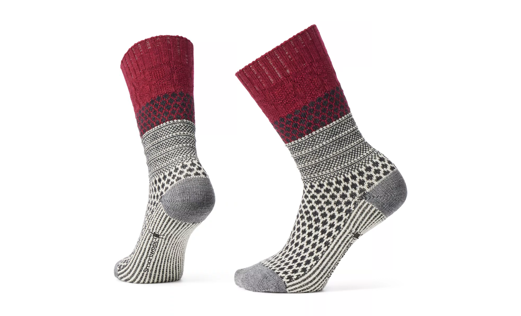 Smartwool Everyday Popcorn Cable Crew Socks: Tibetan Red