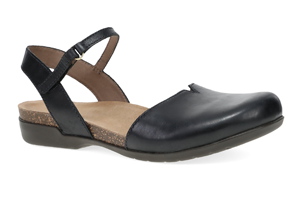 Dansko Rowan: Black Waxy Burnished Mary Jane