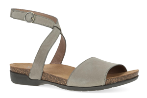 Dansko Rafferty: Taupe Milled Nubuck Sandal