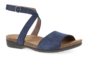 Dansko Rafferty: Navy Milled Nubuck Sandal
