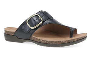 Dansko Rylee: Black Leather Sandal