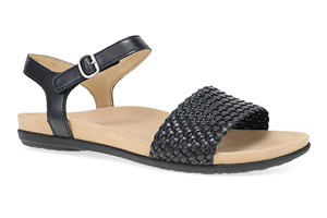 Dansko Jodie: Black Woven Sandal