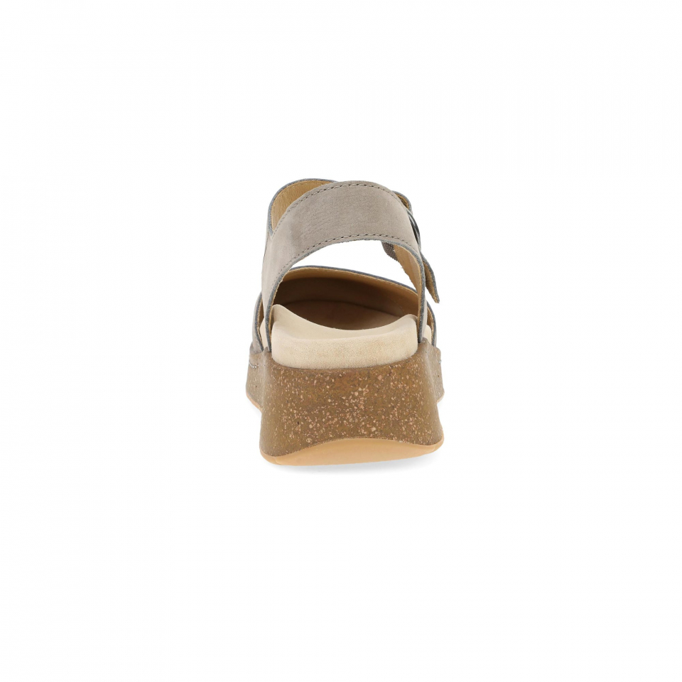 Dansko Brynlee: Taupe Milled Nubuck Sandal