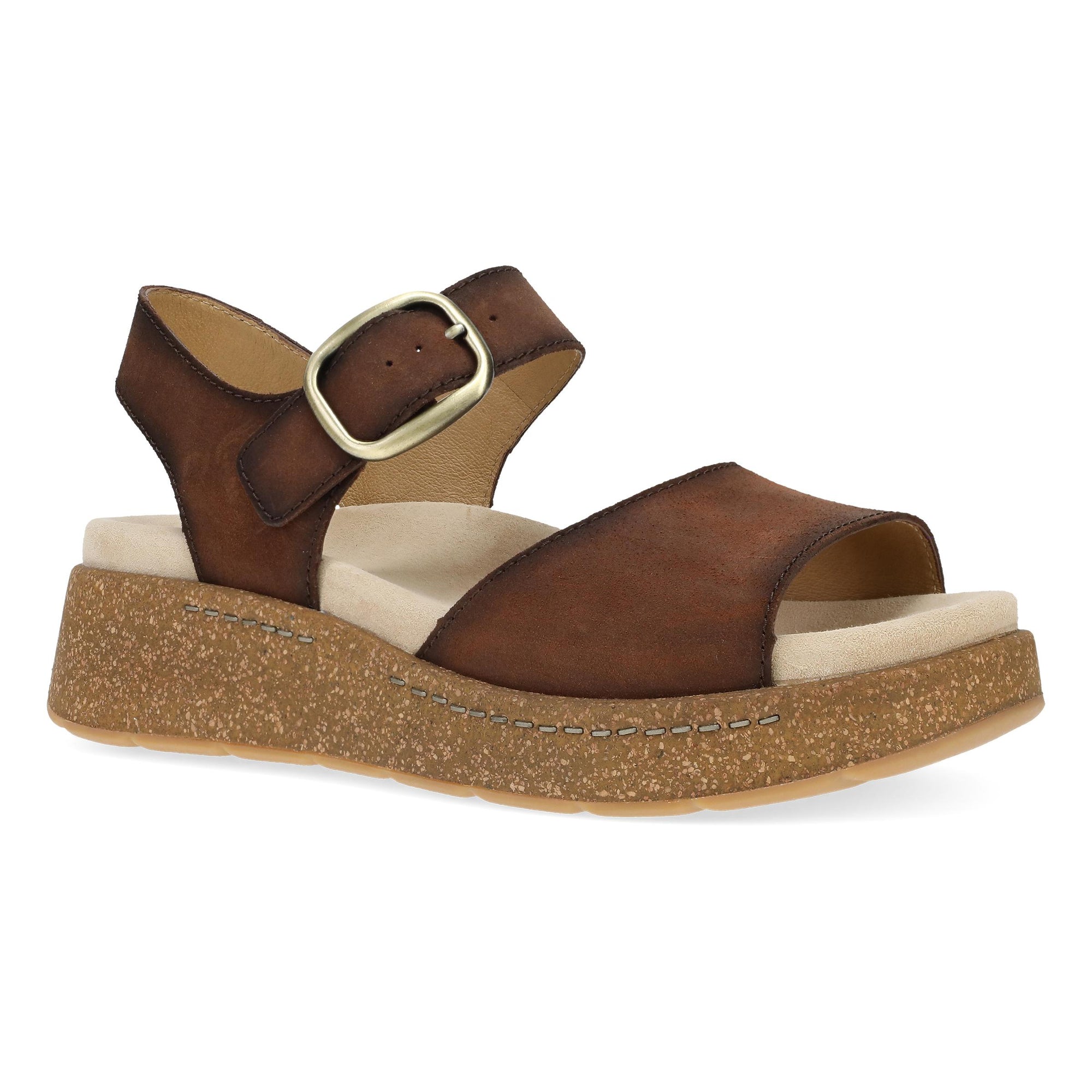 Dansko Bianca: Blue Burnished Suede Sandal, 7011050300