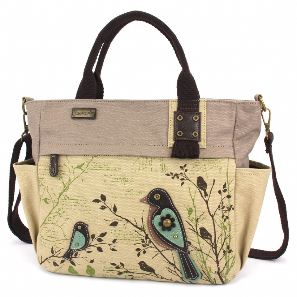 Chala Canvas Print Pocket Tote Bird