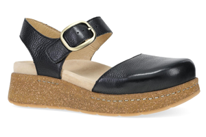 Dansko Brynlee: Black Waxy Milled Mary Jane