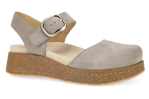 Dansko Brynlee: Taupe Milled Nubuck Sandal