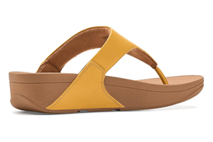 FitFlop Lulu Leather Toepost: Turmeric