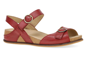Dansko Candace: Red Burnished Nappa Sandal