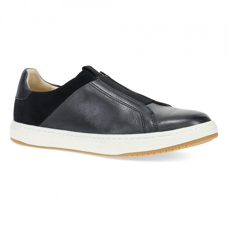 Dansko Jenn: Black Leather Sneaker