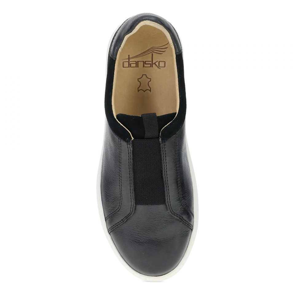 Dansko Jenn: Black Leather Sneaker