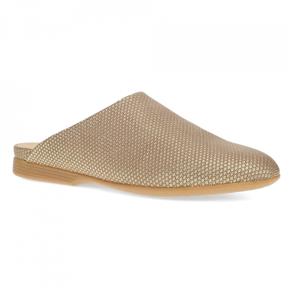 Dansko Lysa: Mink/Gold Leather Mule