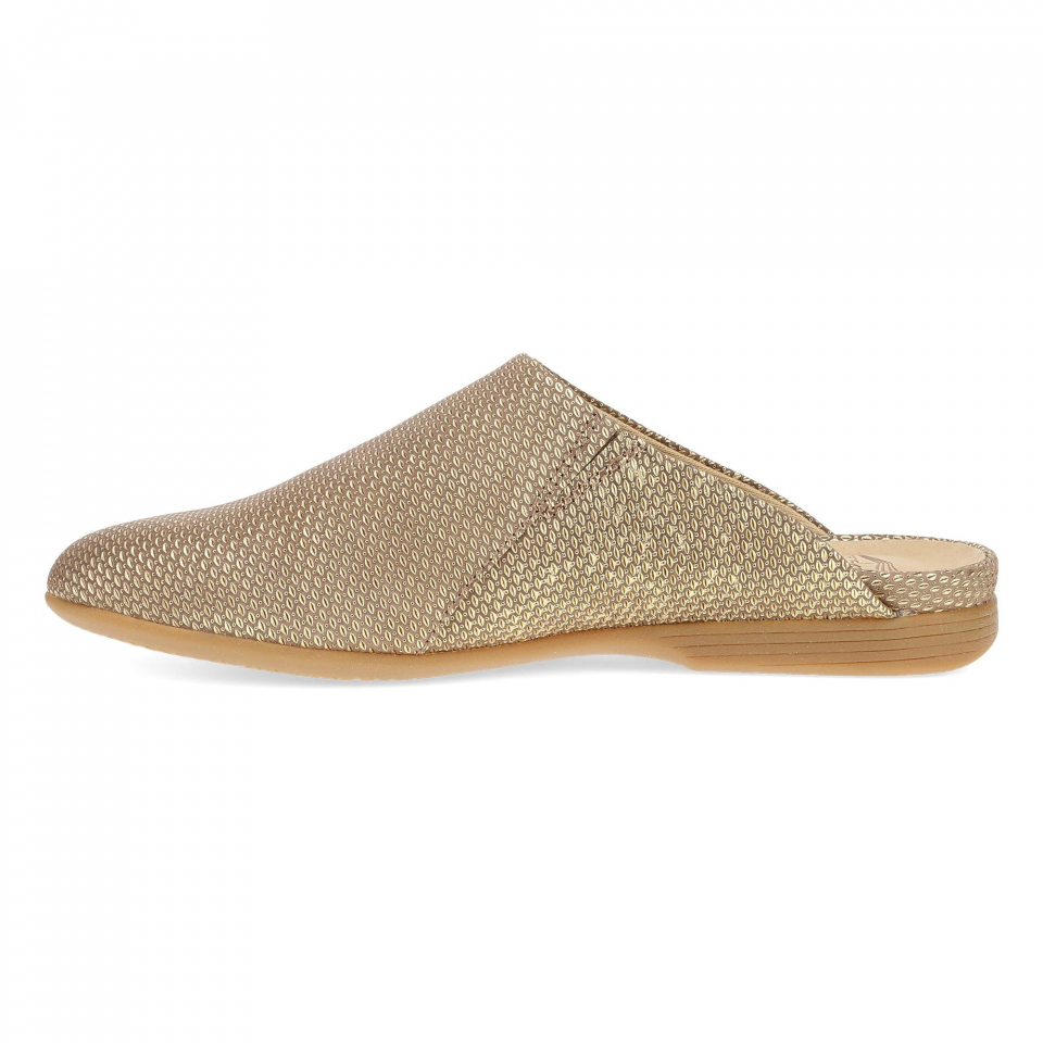 Dansko Lysa: Mink/Gold Leather Mule