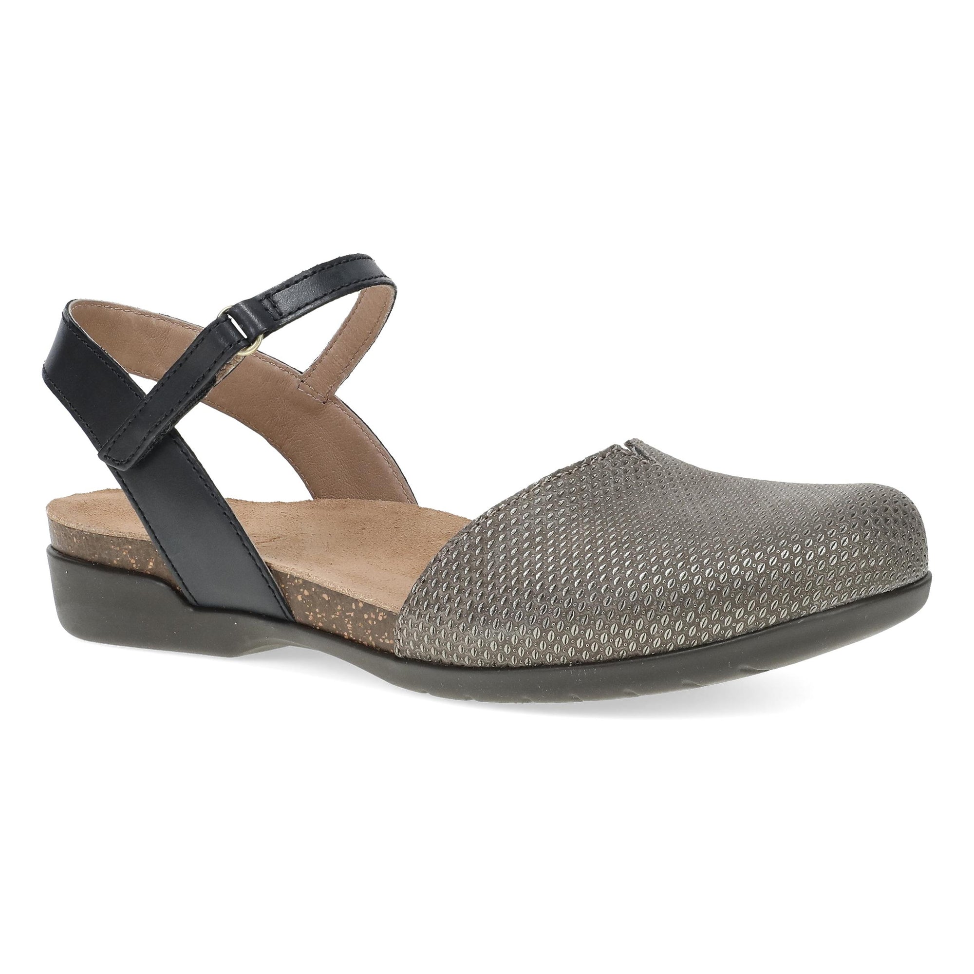 Dansko Rowan: Grey/Pewter Leather Mary Jane, 6025945300
