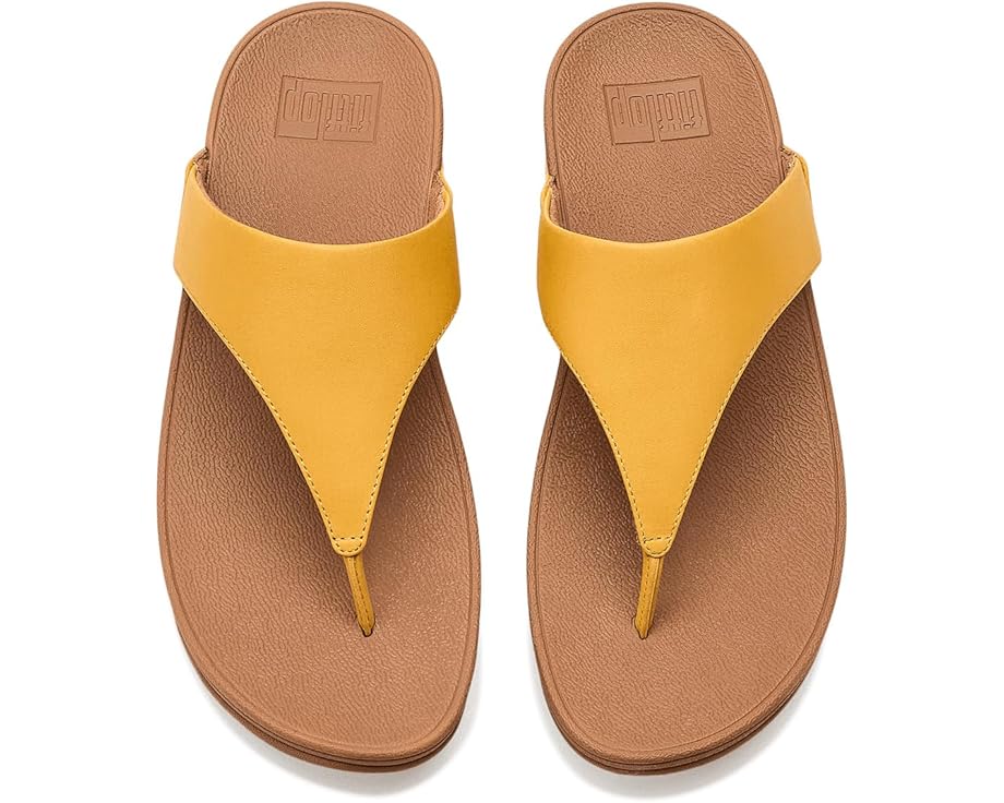 FitFlop Lulu Leather Toepost: Turmeric