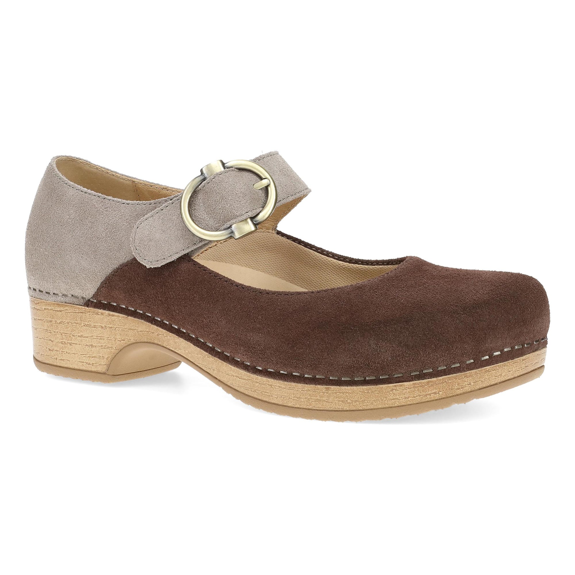 Dansko Bonny Mary Jane: Chocolate Taupe Burnished Nubuck, 9444451400