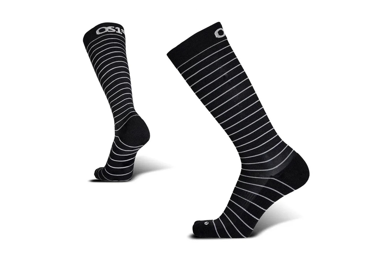 OS1st Wellness Compression Travel Socks: Black Striped