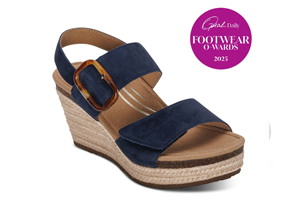 Aetrex Ashley Arch Support Wedge: Navy
