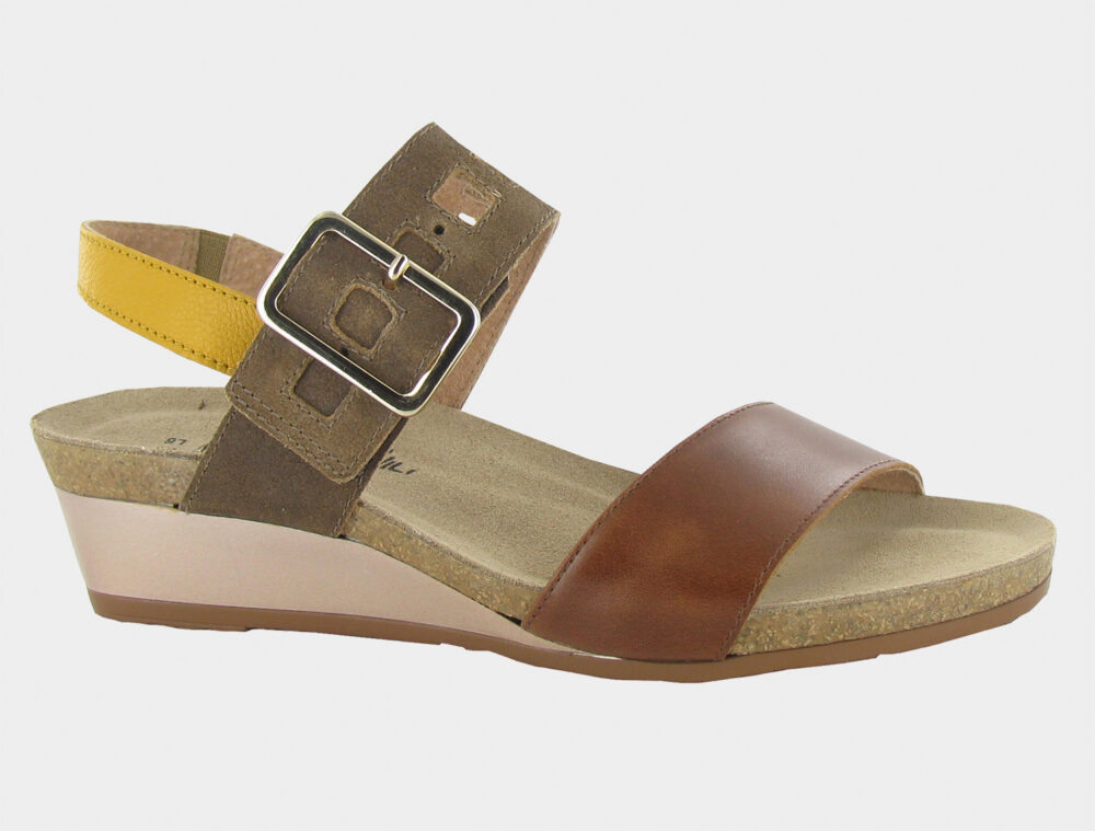 Naot Fantasy Dynasty: Maple Brown Lthr/Antique Brown Suede/Marigold Lthr
