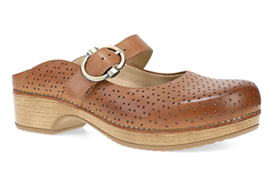 Dansko Blaire Clog: Tan Burnished Calf Mary Jane