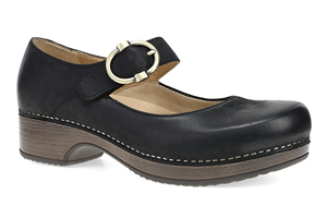 Dansko Bonny Mary Jane: Black Leather Clog
