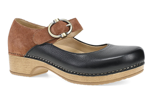 Dansko Bonny Mary Jane: Black/Luggage Burnished Nubuck