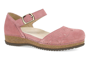 Dansko Mae: Ash Rose Embroidered Suede Mary Jane