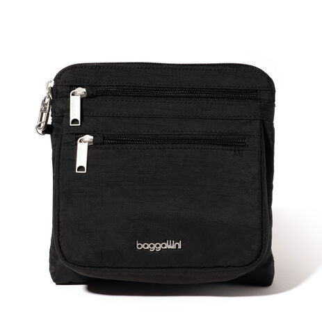 Baggallini Securtex Anti-Theft Crossbody: Black