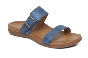 Aetrex Mimi Adjustable Slide: Navy