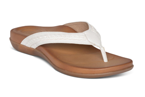 Aetrex Emmy Braided Thong: White