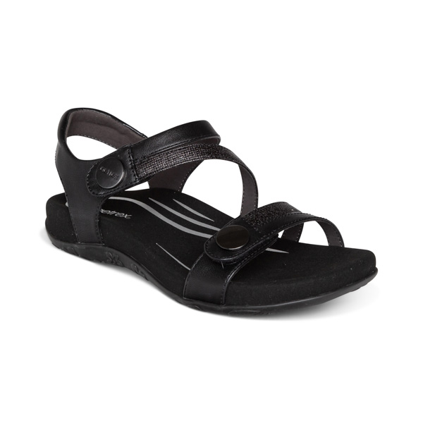 Aetrex Jess Sandal: Black
