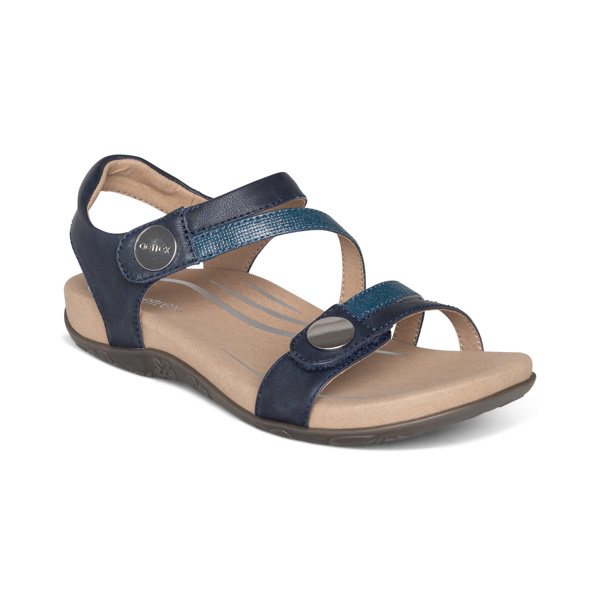 Aetrex Jess Sandals: Navy
