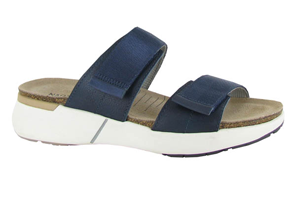 Naot Calliope Soft Ink Leather/Polar Sea Leather/Navy Woven Strap