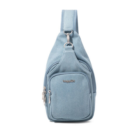 Baggallini Central Park Sling - Light Indigo Denim