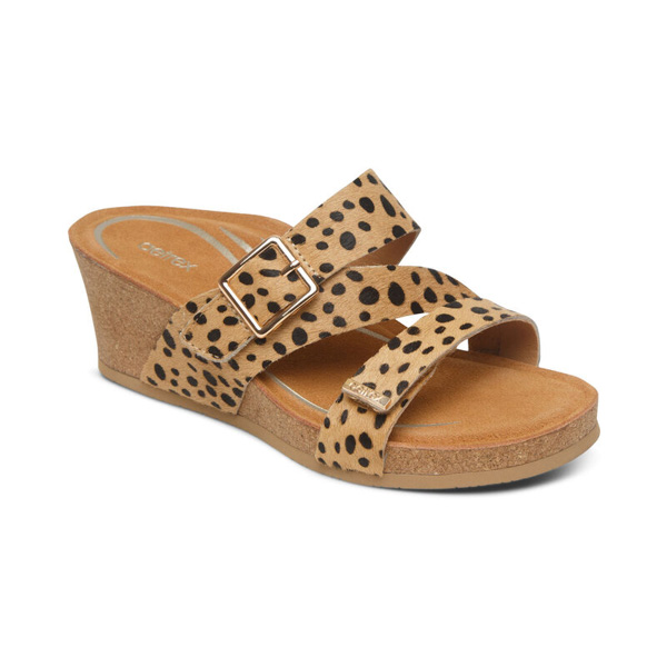 Aetrex Kimmy Arch Support Wedge: Cheetah