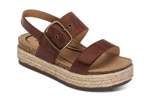 Aetrex Vania Cork Platform Sandal: Walnut