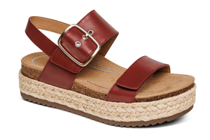Aetrex Vania Cork Platform Sandal: Red