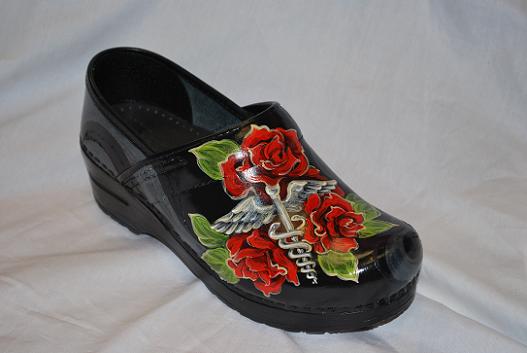 dansko painted clogs