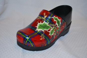 dansko plaid clogs