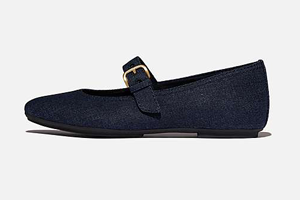 FitFlop DELICATO Soft Leather Mary Janes: Denim