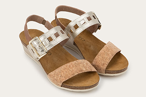 Naot Dynasty: Cork Leather/Radiant Gold Leather/Latte Brown Leather