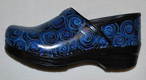 LIMITED EDITION Dansko Professional Hand Painted clog - Blue Swirl