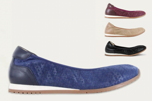 Naot Echo Ballet Flat Suede Combo - Sapphire Woven, Black Speckled, Taupe Woven, Merlot Woven