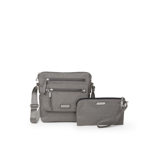 Baggallini Escape Crossbody With RFID Phone Wristlet: Sterling Shimmer