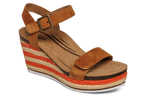 Aetrex Sydney Espadrille Wedge: Cognac