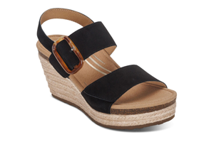 Aetrex Ashley Arch Support Wedge: Black